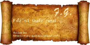 Füsi Gyöngyi névjegykártya
